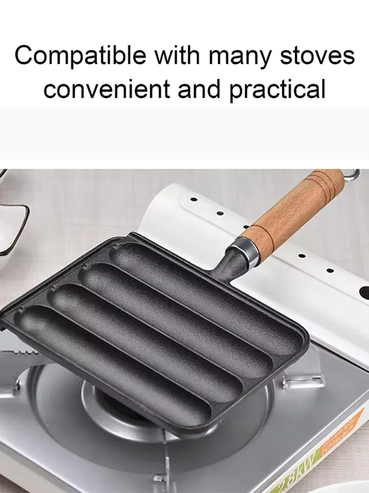 Cast Iron Sausage Pan Non-sticky Steak Frying Pan Portable Square