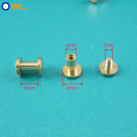 50 Set 8*8mm Solid Brass Rivet Chicago Screw for Leather Craft Belt Wallet Flat