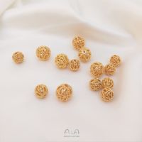 ▪♘☢14 K BaoJInBao กลวงออกสีแดงลูกปัดฉนวนกันความร้อนลูกปัดสร้อยคอ DIy สร้อยข้อมือทำด้วยมือวัสดุลูกปัดเครื่องประดับ-Z1