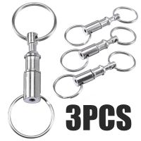 [HOT HUIQKKJKUIO 556] 3Pcs พวงกุญแจที่ถอดออกได้ดึงออกจากกัน Quick Release Keyrings ที่ถอดออกได้ Double Split Rings