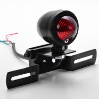 1Pcs Red 12V Motorcycle Tail Light Brake Stop Running Light With License Plate Holder Black For Harley Car Prince Car 12V