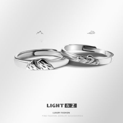 LIGHT &amp; Z S925เงิน Eachother แหวนคู่ย้อนยุคผู้ชายและผู้หญิงแหวนคู่ของขวัญวันวาเลนไทน์