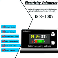 6133A DC8-100V LCD B-Attery ไฟแสดงสถานะโวลต์มิเตอร์พร้อมจอแสดงผลอุณหภูมิ B-Attery และฟังก์ชั่นปลุกสองสายแรงดันไฟฟ้า Monitor