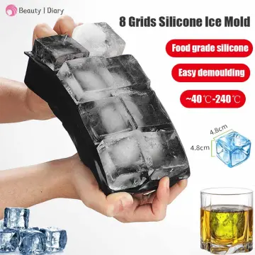 8 Slot Big Ice Tray Mold Giant Jumbo Large DIY Square Ice Maker Ice Cube  Silicon