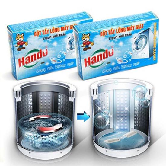 Hcmcombo 2 hộp 4 gói bột tẩy lồng máy giặt hando - ảnh sản phẩm 6