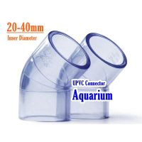 45 Degree Elbow Transparent PVC Connector Aquarium Clear Pipe Fittings Inner Diameter 20mm to 40mm