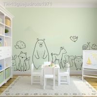 Wall stickers✓ 13guejudroto1971 Adesivo de parede dos desenhos animados animais da floresta urso e veado decalque para berçário do bebê pet raposa lobo decoração em vinil quarto