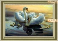 คุณภาพสูงน่ารักคลาสสิก 14CT 11CT 18CT 16CT นับชุดปักครอสติส swan family swans love