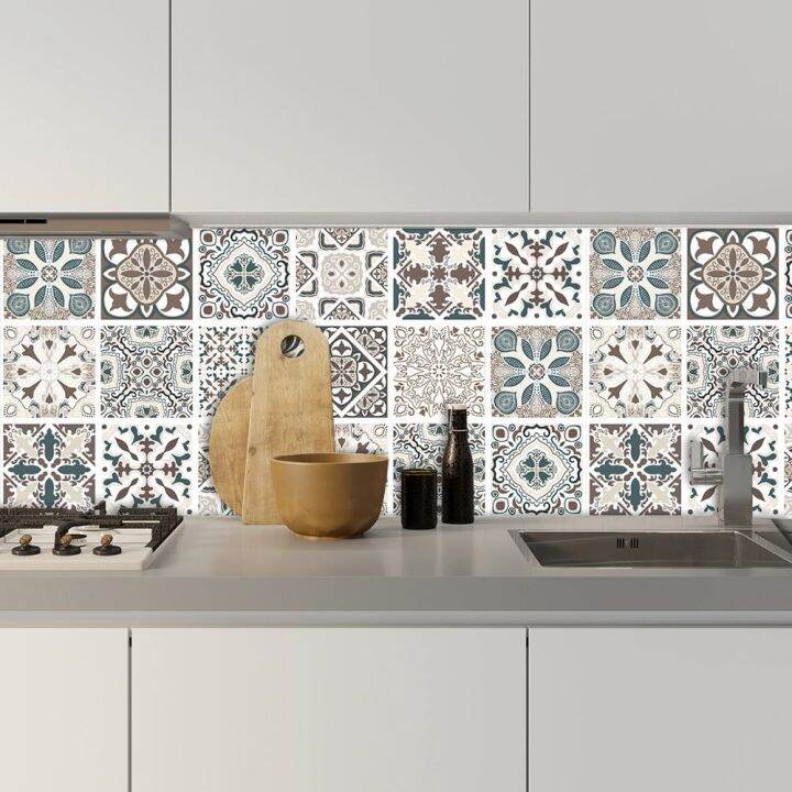 Bathroom Tile Cover Stickers Retro Tiles Stickers Pvc Retro Pattern