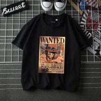 READY STOCK ONE PIECE WANTED UNISEX พิมพ์กราฟิกแขนสั้นเสื้อยืดแฟชั่น/Oversize/คู่/Plus ขนาด Comfort TEE  GDM4