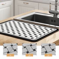 【CC】۩  Countertop Absorbent Mats Household Tableware Kitchenware Drainage Cups Dish Drying Placemats Washable