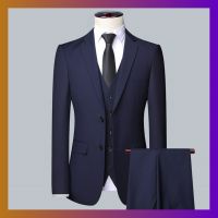 Gifts New MenS Suit Three -Piece Korean Slim Business Professional Dress Groom Wedding