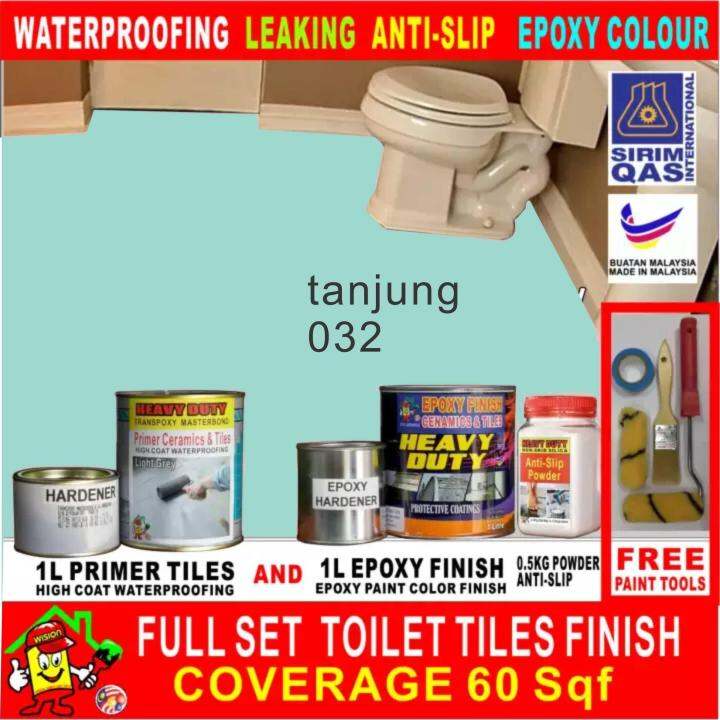 TANJUNG 032 ( FULL SET EPOXY PAINT ) TOILET TILES FINISH / CAT EPOXY LANTAI / 1L PRIMER TILES