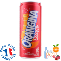 Orangina Ruoge Orange Juice Pulp Soda Tall Cans น้ำส้มออเรนจิน่า โร๊ก บบกระป๋อง 330ml