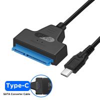 ตัวแปลงสาย3.0 SATA เป็น USB เป็น3.0 USB ชนิด SATA เป็น Type C สำหรับ SSD เอ็กซ์เทอร์นัลฮาร์ดดิสก์2.5นิ้ว SATA ฮาร์ดไดรฟ์อะแดปเตอร์3 TYPE C 22 Pin