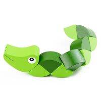 Cartoon Cute Colorful Caterpillar Crocodile Baby Wooden Educational Montreal Toy Free Deformation Stretch Boy Girl Gift XPY