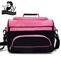 【YF】 Barber Hair Scissor Comb Bag Hairdressing Tools Large Capacity Storage Pouch Salon Haircut Case Suitcase Organizer Pink Black