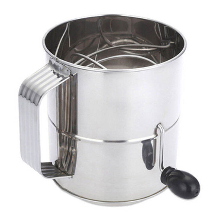 Large Capacity Sieve Strainer For Cakes Stainless Steel Hand Crank