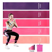 5pcs/Set Fitness Resistance Bands Yoga Elastic Rubber Bands Strength Training Home Gym Exercise Workout Bands Fitness Equipment