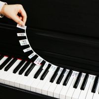 Silicone Piano Keyboard Stickers Universal 88 61 Keys Piano Beginner Fingering Guide Rake Notes Marker Removable Piano Key Label