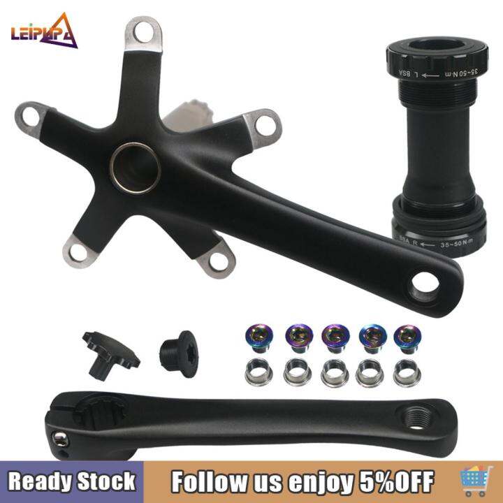leipupa Bicycle Crank Arm Set Bike Crankset with Bottom Bracket 44T