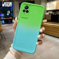 VRQR เคสซิลิโคนโทรศัพท์สีไล่ระดับสีสำหรับ Vivo V20 Y73 2021 V21E 4G เคสป้องกันแบบเรียบง่ายเคสสไตล์ Ins