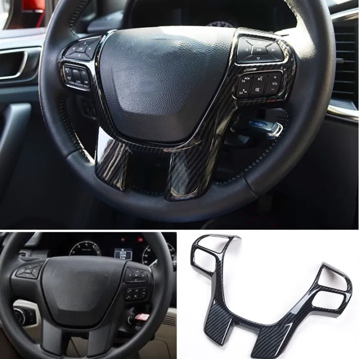 carbon-fiber-steering-wheel-cover-trim-frame-decorator-sticker-car-accessories-for-ford-ranger-everest-endeavour-2015