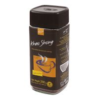 เขาช่อง กาแฟสำเร็จรูปชนิดเกล็ด ขวดสีน้ำตาล 200 ก./Khao Chong instant coffee flake type, brown color, 200 grams.