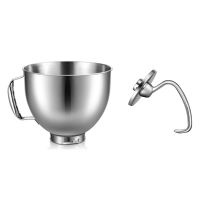 Stainless Steel Bowl Dough Hook for 4.5-5Quart Tilt Head Stand Mixer for Mixer Mixer Flour Cake