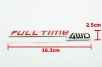 ป้ายโลโก้ FULL TIME 4WDสีเงินสำหรับติดท้ายรถ TOYOTA FORTUNER ขนาด16.3X2.5cmติดตั้งด้วยเทปกาวสองหน้าด้านหลัง