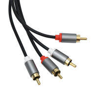 สายเสียง Hifi 2 Rca ถึง2เสียง Rca สายทีวี Audio วิดีโอดอกบัวคู่สำหรับลำโพงเครื่องเล่นซีดีโฮมเธียเตอร์