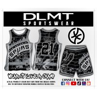 NBA SAN ANTONIO SPURS - TIM DUNCAN / TONY PARKER - CODE DLMT027 FULL SUBLIMATION JERSEY