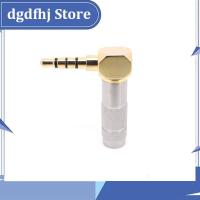 Dgdfhj Shop 3.5mm Jack 4 Poles Audio Plug 90 Degree Right Angle Earphone Splice Adapter HiFi Headphone Terminal Solder Gold Plated Connector