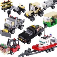 MOC City Car Engineering Vehicle Model Building Blocks Snowplow Pick-up Truck Cultivator Tractor Bricks Assemble Toys Boys Gift Building Sets