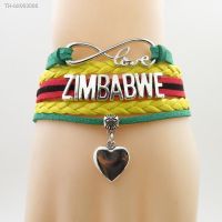 ♗✁♕ infinity love zimbabwe Bracelet heart Charm zimbabwe national flag bracelets bangles for Woman and man jewelry