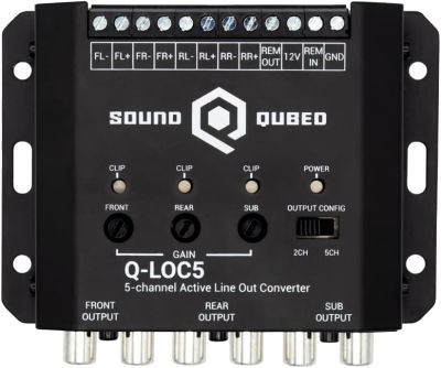 SoundQubed Active 5-Channel Car Audio Line Out Convertor - High to Low Head Unit Signal Convertor