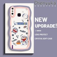 เคส Chenyyyka สำหรับ Infinix Smart 4เคส X653 4C ลายโดราเอมอนน่ารักขอบครีมกันกระแทกแบบใสนิ่มเคสมือถือโปร่งใสลายกล้องถ่ายรูปสร้างสรรค์เรียบง่ายฝาครอบป้องกันอ่อนโยน