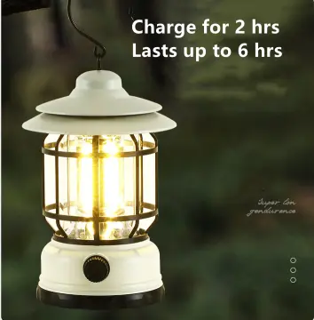 Portable Retro Solar Lanterns USB Rechargeable COB Lamp Outdoor