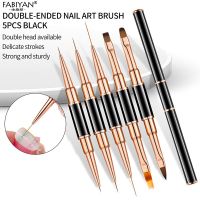 Double ended Nail Art Painting 5/7/9/11/15/20mm Nail Liner Brush Drawing Flower Striping Manicure Tools Artist Brushes Tools