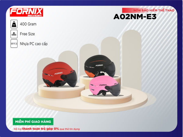 Nón bảo hiểm nam nón bảo hiểm nữ Fornix A02NM-E3 sang trọng chắc chắn