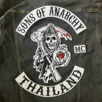 Set 4 ชิ้น Sons Of Anarchy ตัวรีดติดเสื้อ อาร์มรีด อาร์มปัก ตกแต่งเสื้อผ้า แจ๊คเก็ตยีนส์ Embroidered Iron on Patch ขนาดใหญ่