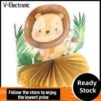 V-ELECTRONIC 9pcs ตกแต่งโต๊ะใน3D ศูนย์กลางของรังผึ้ง สัตว์ซาฟารีในป่า อุปกรณ์ปาร์ตี้ป่าป่า ท็อปปิ้งโต๊ะรูปสัตว์ใน3D ของขวัญสำหรับเด็ก การตกแต่งปาร์ตี้ธีมป่า เครื่องประดับรังผึ้งสำหรับโต๊ะ อาบน้ำทารกฝักบัว