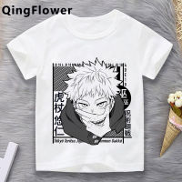 【HOT】มังงะอะนิเมะญี่ปุ่น Jujutsu Kaisen gojo satoru เสื้อ Yuji Itadori Graphic Unisex เสื้อยืด100%cotton