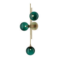 Luxury Modern Led Wall Sconce Lights Fixture Glass Ball Lamps Gold Plated Bedside Living Room Lighting Luminaire Green Indoor