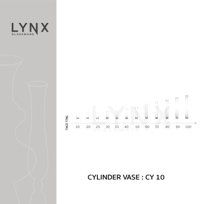 LYNX - CYLINDER VASE 10 - แจกันแก้ว แฮนด์เมด เนื้อใส ทรงกระบอก ขนาดปากและฐาน 10 ซม.