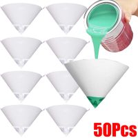 【hot】 50Pcs Paint Paper Funnel Disposable Filter Sieve Mesh Cone for Car Spray