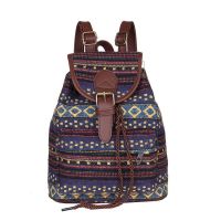 【Lanse store】School bag Canvas Ethnic Women  39;s Backpack Casual Drawstring Bucket Bag Fashion school Plecaki Dla Dzieci Bags