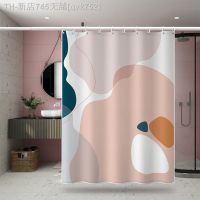 【CW】❡  Abstract shower curtain waterproof polyester fabric bath Morandi curtains for bathroom decor