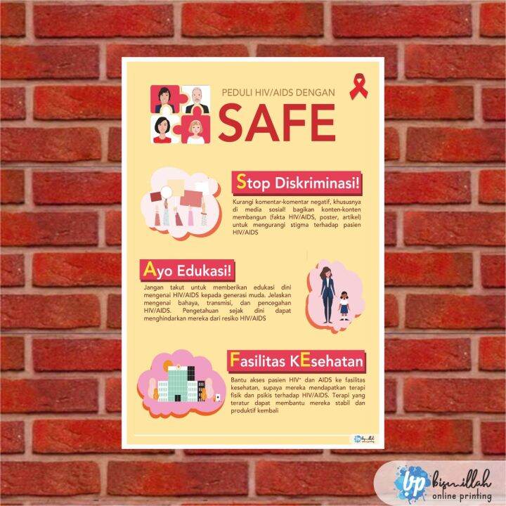 Poster Kesehatan Peduli hiv aids dengan safe | Lazada Indonesia