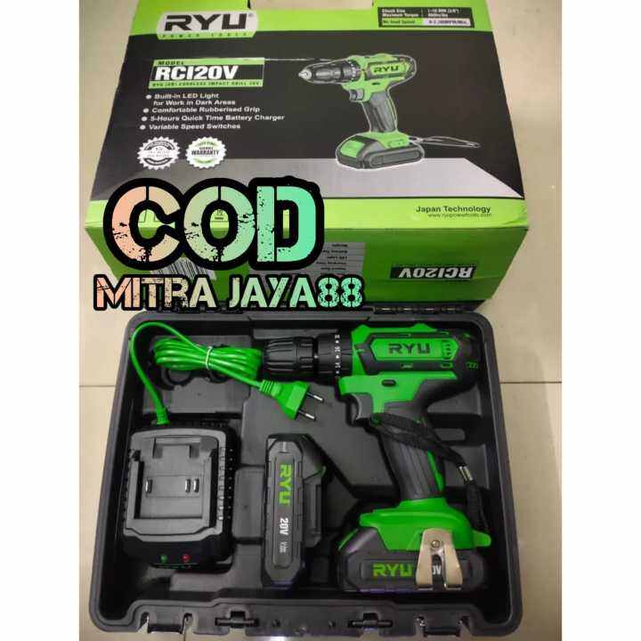 New Ryu V Koper Rci V Cordless Impact Drill Mesin Bor Baterai Tembok